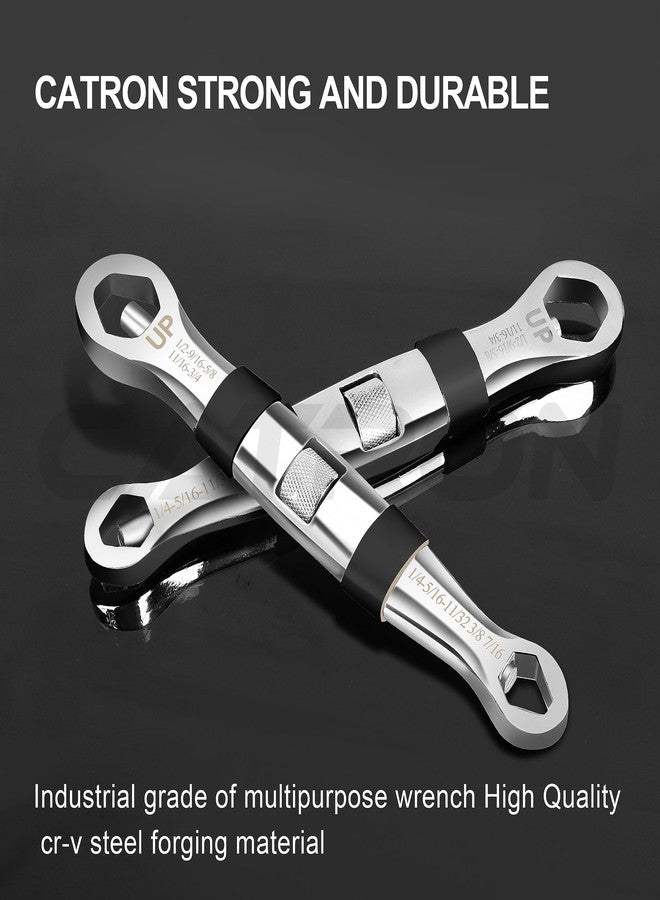 Catron 23 In 1 Dual Head Metric Imperial Universal Wrench Wrench Set Ratchet Adjustable Wrench 7-19 MM Spanner Flexible Multifunctional Hand Tool for Car Repair (Single) - Image 2